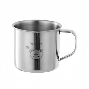 304不锈钢儿童水杯宝宝外出小敞口杯漱口杯幼儿园防摔牛奶杯子