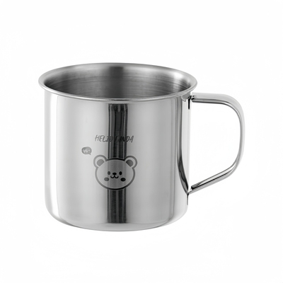 304不锈钢儿童水杯宝宝外出小敞口杯漱口杯幼儿园防摔牛奶杯子