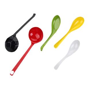 10个装勺子彩色密胺塑料长柄勺麻辣烫汤勺仿瓷勾勺调羹拉面龟壳勺