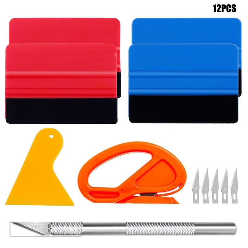 12件套汽车贴膜工具套件膜工具调色毛毡汽车用于车窗包装刮板