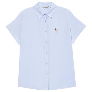 【轻薄透气天丝麻】暇步士女装夏季宽松休闲垂感蝙蝠袖短袖衬衫