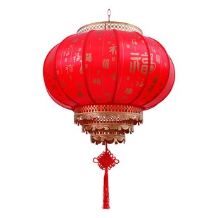 灯笼2026新款太阳能羊皮大红灯笼春节过年别墅大门口新年灯笼挂饰