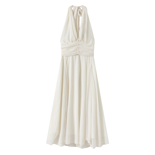 连衣裙性感长裙海边度假沙滩旅游白色小妖度假女装沙滩裙ootd2025