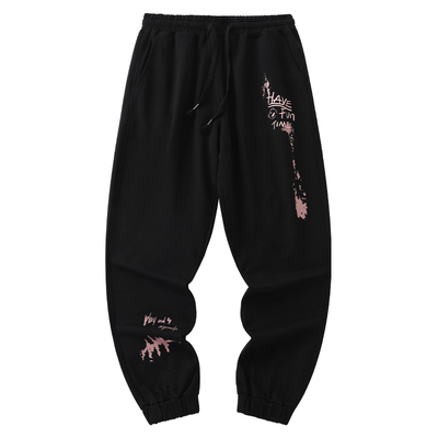 LAMLICKA涂鸦字母印花休闲裤男