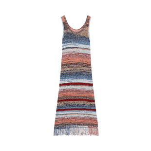 LAGOGO明媚穿搭彩虹连衣裙女拉谷谷2026春新款川西废土风背心裙子