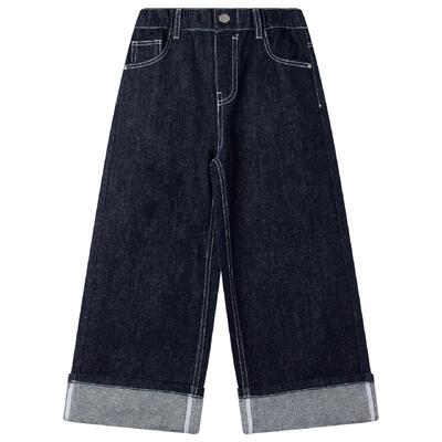 MUCMUKN【百搭新秀】翻边原牛色绣花软牛仔裤不褪色男女童秋款