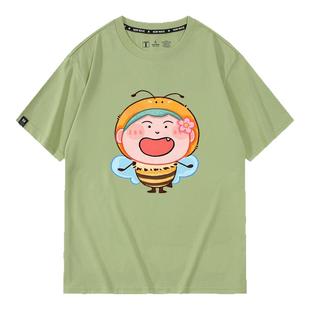 蜡笔小新肥嘟嘟左卫门小白樱田妮妮动漫短袖纯棉t恤男女衣服情侣