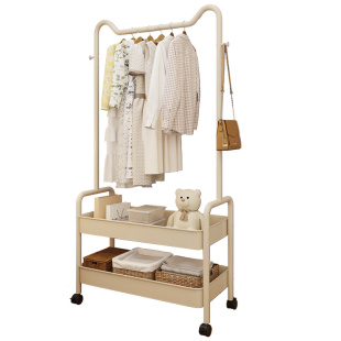 衣帽架落地卧室小型挂衣架女孩儿童收纳置物挂包架家用房间晾衣架