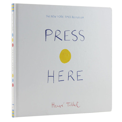 【预售】Press Here 点点点 法国创意大师 埃尔维杜莱 英文原版 儿童趣味童书 适合3-6岁【善优童书】