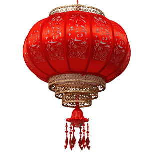 2026新款浮雕镂空旋转仿古羊皮灯笼户外防水春节阳台庭院大门装饰