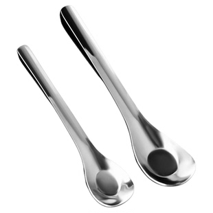 不锈钢元宝勺家用小孩喂饭勺汤勺小朋友吃饭勺子调羹勺成人勺