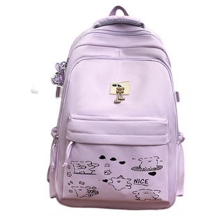 袋鼠双肩包 书包初中女生ins大容量高颜值线条小狗高中生轻便背包