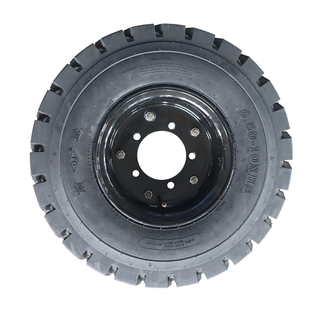 前进叉车轮胎650一10实心轮胎合力电动叉车3吨前后充气轮内胎钢圈