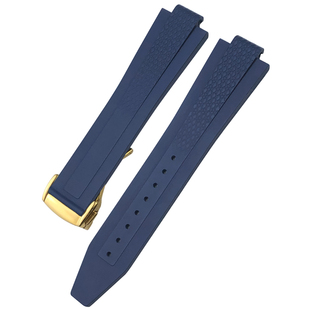 氟橡胶凸口手表带适配浪琴康卡斯悦动系列L3.830/L3.835原装表带