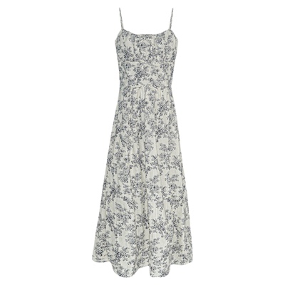 萌萌Ja蝴蝶结碎花吊带连衣裙