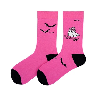 【守护能量袜】Walki踩点暴力粉红中筒女袜大童袜-滑板小鬼树莓粉