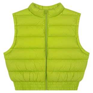 HONORE古月 进口波兰拉尼亚95白鸭绒 时尚简约无内胆立领薄皮马甲