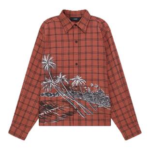 【新品】AMIRI2026早秋新品男士海岸风格格纹法兰绒长袖衬衫