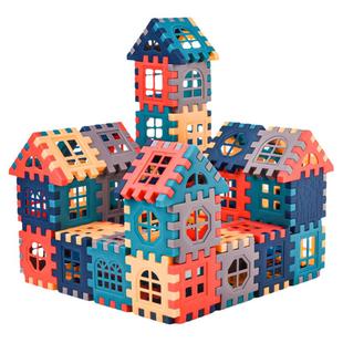 儿童方块房子莫兰迪拼装积木拼装益智玩具大颗粒幼儿园男女孩拼图