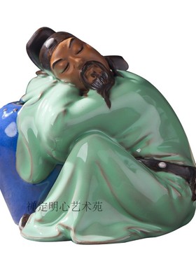 家装石湾陶瓷诗仙李白醉酒假山
