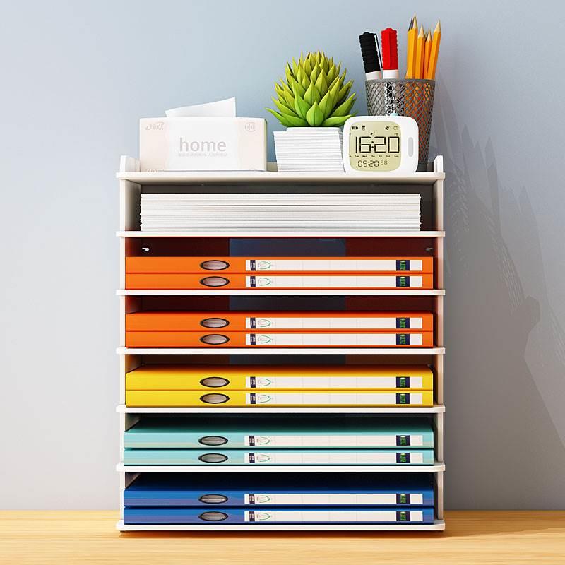 桌面多层文件架桌上a4文件分层式收纳架单据整理神器办公桌置物架