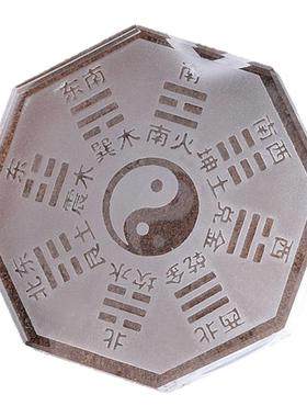 天然白水晶吊坠五行八卦牌项链