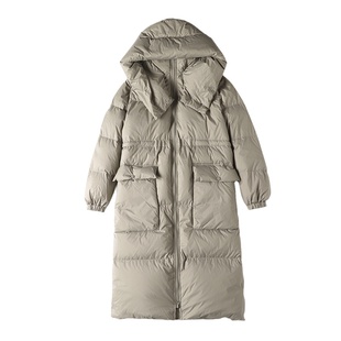 高端品牌羽绒服女2025新款冬季大牌时尚白鸭绒宽松加厚连帽中长款