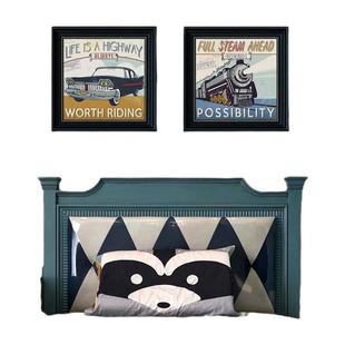 美式儿童房装饰画男孩房间挂画卡通动漫汽车卧室床头壁画2025新款