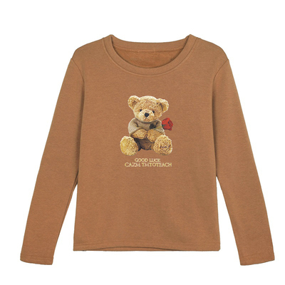 大码秋冬新款加绒加厚长袖T恤女