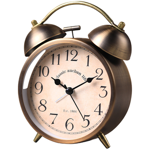 复古工业风闹钟学生专用起床神器强力叫醒桌面时钟摆放式钟表摆件