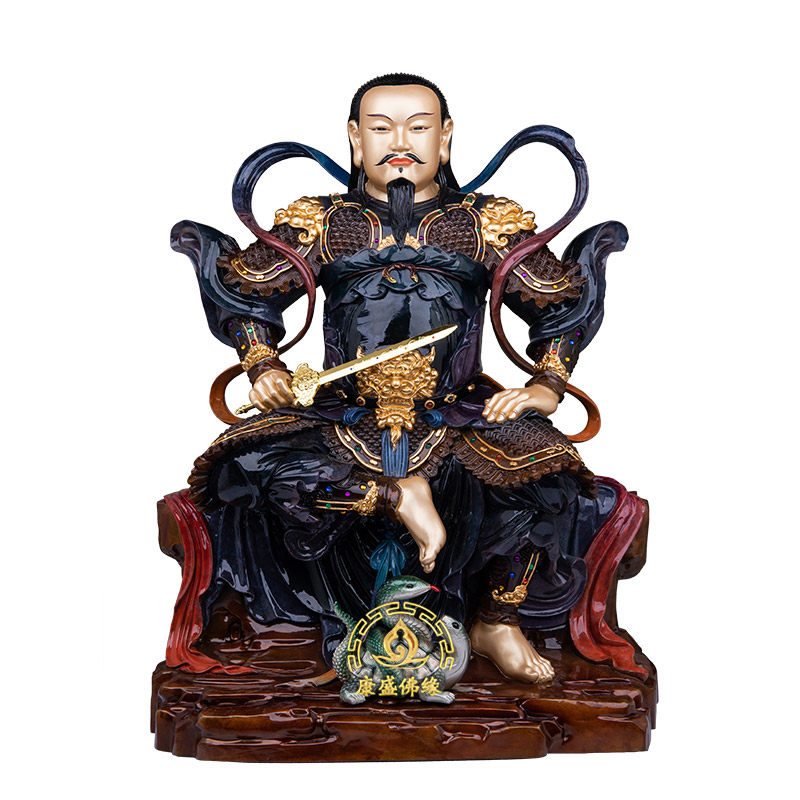黄铜热着色真武大帝神像家居摆件