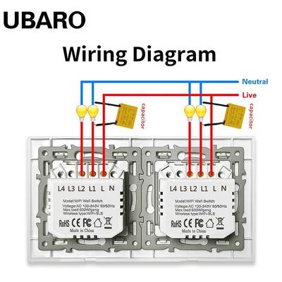 157涂鸦智能开关单圆钢化玻璃面板嵌入式语音控制WIFI开关批