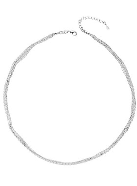 925银多层波光细链女小众锁骨链