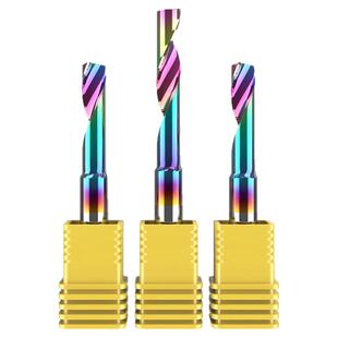 沪豪单刃铝用铣刀3.175七彩涂层雕刻机刀具铝合金专用开槽切割刀