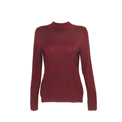 诺菲妮桑蚕丝圆领套头长袖针织衫