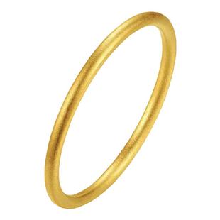 【中国黄金】素圈戒指黄金实心999足金实心黄金戒指古法磨砂光面