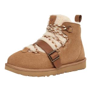 【预售】UGG2023冬季新款男女同款纯色系带平底毛茸款短靴1153510