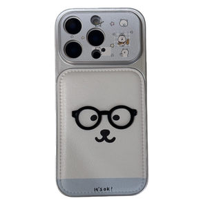 可爱卡通布丁狗小熊带挂绳适用苹果17PRO手机壳情侣iPhone16ProMax新款15pro女款小众13硅胶14防摔简约全包软