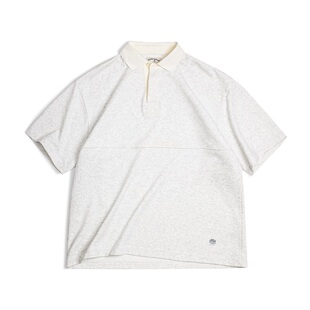 马登工装日系廓形少年感短袖重磅polo衫cityboy棉翻领半袖T恤男夏