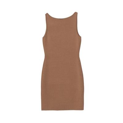 圆领无袖优雅针织连衣裙