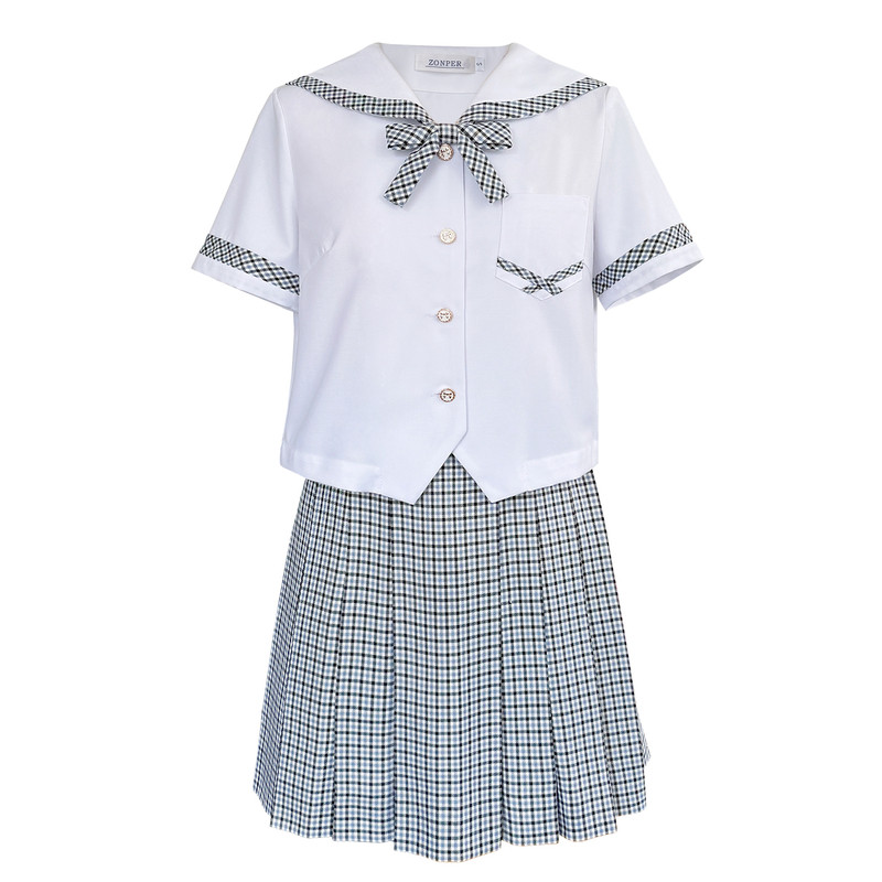 中牌制服馆 澜岛中 JK制服水手服短袖夏服百褶裙套装
