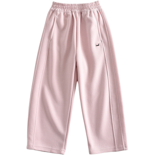 洋气百搭童装2026春款女童裤子 中大童窄版直筒裤儿童阔腿运动裤