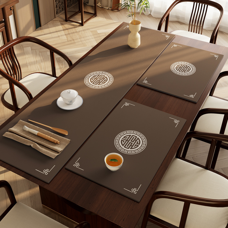 新中式中古风茶桌垫桌旗茶台垫布吸水禅意茶席茶垫防水长条茶桌布