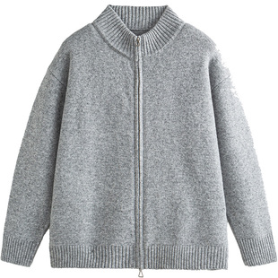 雅痞制噪日系复古立领开衫毛衣男秋冬季citywalk通勤针织外套男士