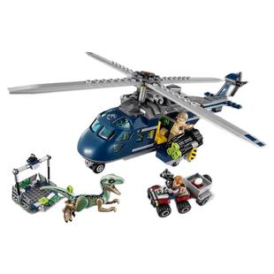 恐龙系列迅猛龙布鲁直升机飞车追踪儿童益智积木拼装插玩具75928
