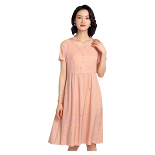 佐尔美高质感 弹力桑蚕丝真丝小碎花连衣裙女E22LS62