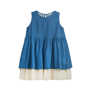 蓝色牛仔背心纱裙夏季女童连衣裙