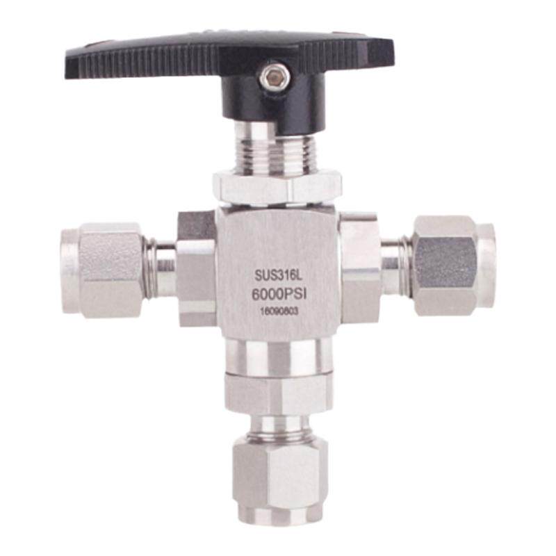 利丰尼LEAFUNE不锈钢SUS316L高压6000PSI三通球阀双卡套4分