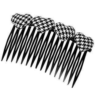 夏季后脑勺碎发梳插梳布艺发卡头饰女倒插梳发夹前额刘海整理神器