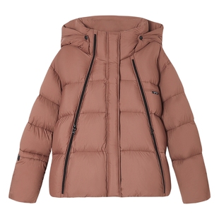 谷邦零压保暖泡芙羽绒服女短款2025冬新款立领连帽90绒面包服外套